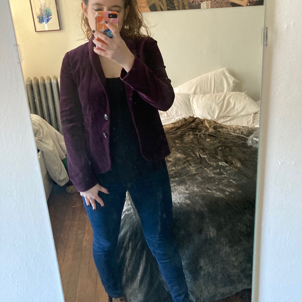 Ann Taylor Purple Velvet Blazer